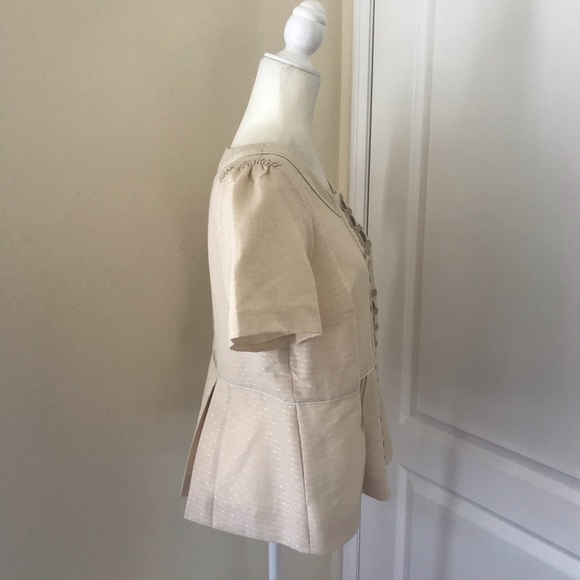 Anthro Floreat Cream Platinum Placket jacket NWT - Picture 2 of 8